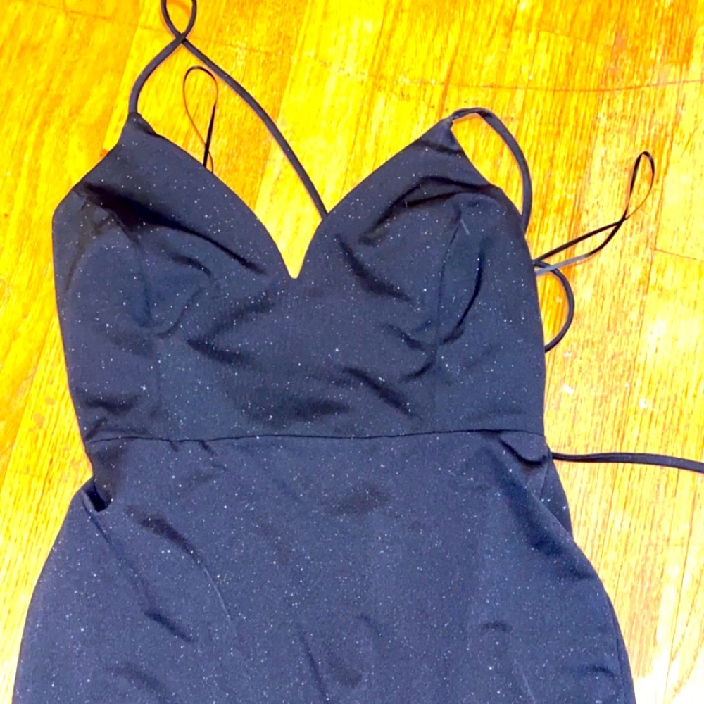 Black glittery tight lace up dress from Windsor size 3 or 5
